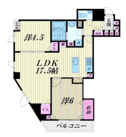 リシェ大井スカイビュー 14階 間取り図