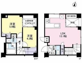 オープンレジデンス白金台 1階 間取り図