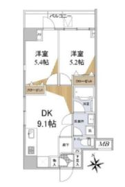 アイル大手町 9階 間取り図