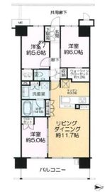 グローリオ東京住吉 5階 間取り図