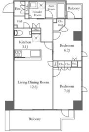 プライムアーバン新宿夏目坂タワーレジデンス 1104 間取り図