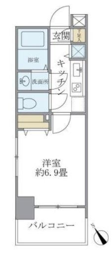 レジデンシア麻布十番 1008 間取り図