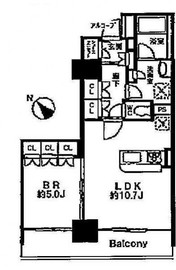 アイル芝浦東京ベイ 1204 間取り図