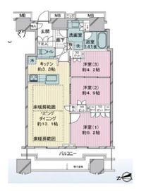 富久クロスコンフォートタワー(Tomihisa Cross)  42階 間取り図