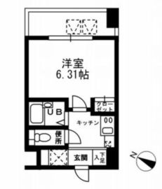 レジディア三越前 405 間取り図