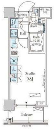 パークアクシス芝浦 804 間取り図
