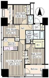 パークタワー錦糸町 3階 間取り図