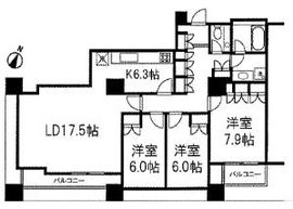 グランパークハイツ 2804 間取り図