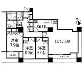 グランパークハイツ 2603 間取り図