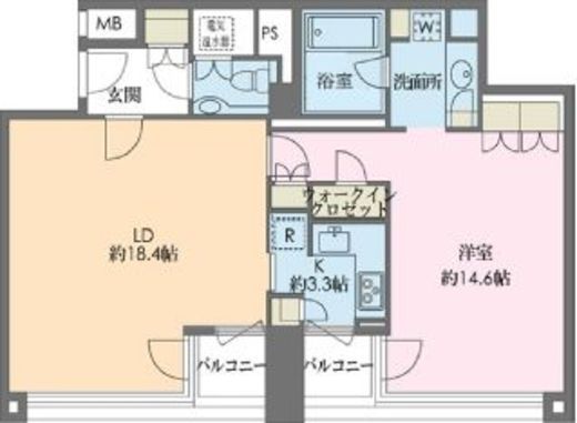 ストーリア赤坂 303 間取り図