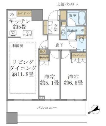 ブリリアタワーズ目黒 35階 間取り図