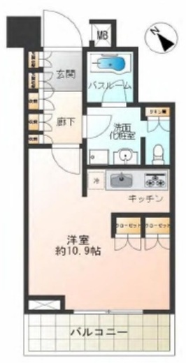 中目黒アトラスタワー 6階 間取り図