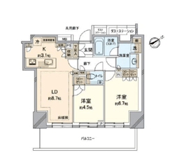 パークタワー山王 18階 間取り図