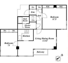 グランドメゾン麻布十番館 5階 間取り図