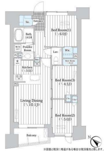 ザ・グランクラッセ日本橋イースト 7階 間取り図