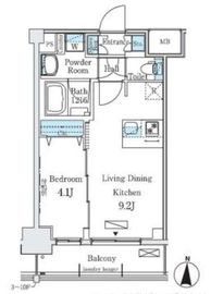 ディームス東陽町2 412 間取り図