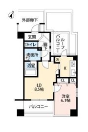 クレール中野 406 間取り図