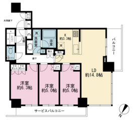 ブリリアザ・タワー東京八重洲アベニュー 3階 間取り図