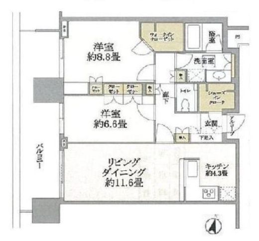 二子玉川ライズタワー 19階 間取り図