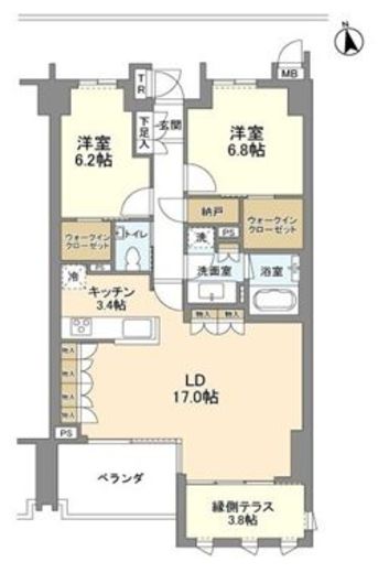 瀬田の杜ガーデン&テラス 204 間取り図