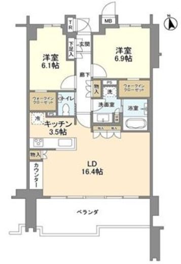 瀬田の杜ガーデン&テラス 102 間取り図
