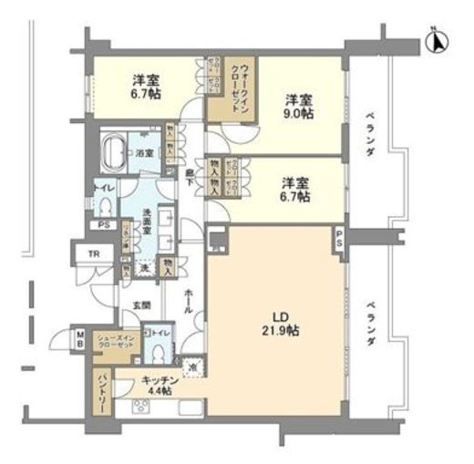 瀬田の杜ガーデン&テラス 208 間取り図