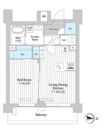 プレール・ドゥーク新宿West 704 間取り図