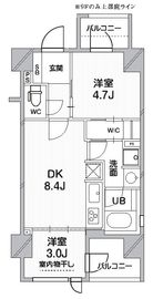 シーズンフラッツ錦糸町パークサイド 401 間取り図