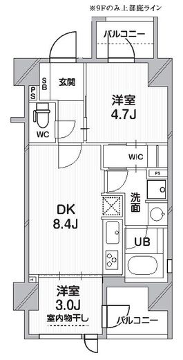 ドゥーエ錦糸町 701 間取り図