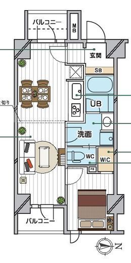 シーズンフラッツ錦糸町パークサイド 302 間取り図