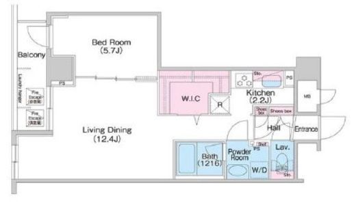 コンフォリア銀座イースト弐番館 1204 間取り図