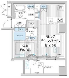 イニシア築地レジデンス 206 間取り図