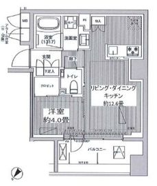 イニシア築地レジデンス 408 間取り図