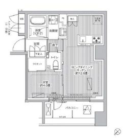 イニシア築地レジデンス 608 間取り図