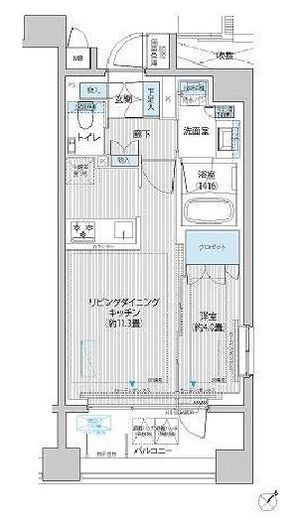 イニシア築地レジデンス 504 間取り図