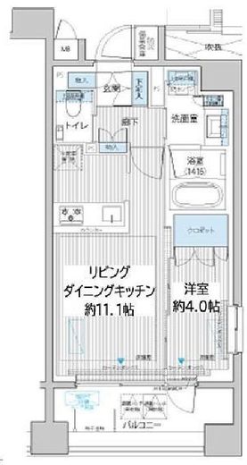 イニシア築地レジデンス 604 間取り図