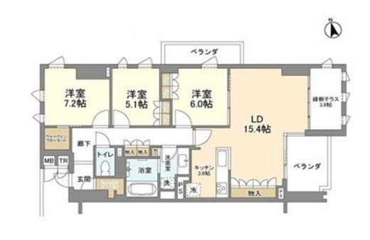 瀬田の杜ガーデン&テラス A304 間取り図