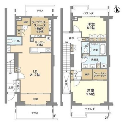 瀬田の杜ガーデン&テラス B6 間取り図