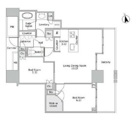 ブランズ麻布狸穴町 3階 間取り図