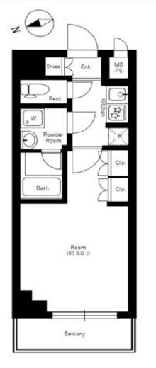 リルシア北新宿 2F1 間取り図