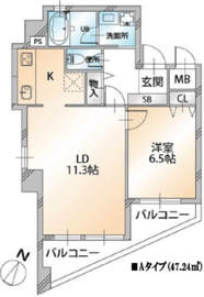 サンコーレジデンス千駄ヶ谷 502 間取り図