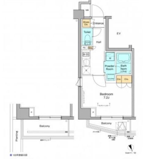 プラウドフラット清澄白河2 308 間取り図