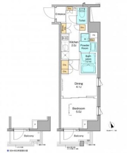 プラウドフラット清澄白河2 305 間取り図