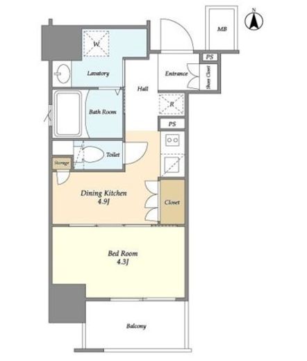 ORME COURT NIPPORI EAST 401 間取り図