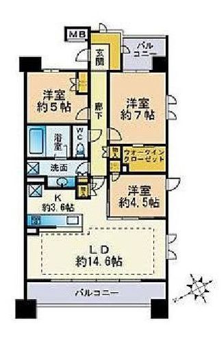 オーベル明石町レジデンス 7階 間取り図