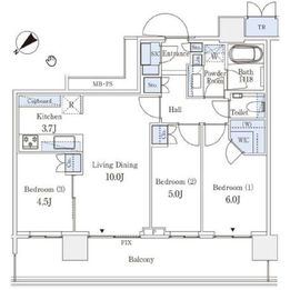 パークシティ武蔵小山ザタワー 29階 間取り図