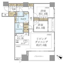 パークホームズ日本橋浜町二丁目リビオガーデン 3階 間取り図