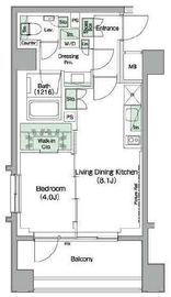 ザ・パークハビオ代々木初台 1007 間取り図