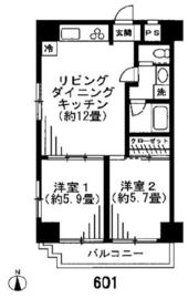 ソサエティ森下 601 間取り図