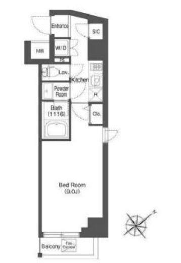 アイフラット中目黒 410 間取り図